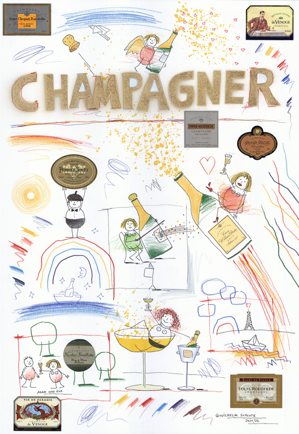 Kunstdruck Champagner